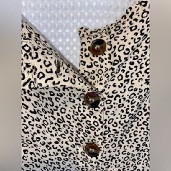 Woman Japna maxi Cheetah print tan and black buttoned up summer dress size large - Picture 4 of 4